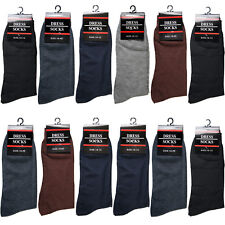 New 12 Pairs Mens Dress Socks Fashion Casual Crew Multi Color Cotton Size 10-13 picture