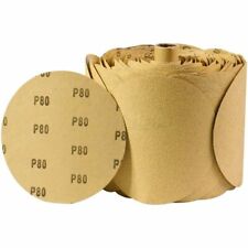 80 Grit 6 in PSA Sanding Disc Sticky Back Sandpaper 100 Roll Adhesive DA Sander picture