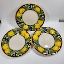 Geribi Deruta Italy - Set of 3 Lemon Plates 9.5” Handpainted picture