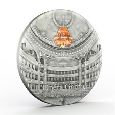 2014Palau $10 Famous Opera Crystal Series Paris Palais Garnier 2 Oz Silver Coin picture