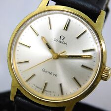 OMEGA GENEVE HAND WINDING MEN'S GOLD PLATED VINTAGE WATCH SWISS MADE E876 picture