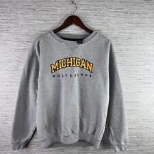 VINTAGE Michigan Wolverines Sweatshirt Mens Medium Gray Crewneck Embroidered y2k picture