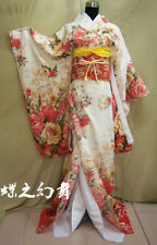 Japanese Furisode Kimonos Womens Floral Yukata Long Traditional Cosplay Costumes picture
