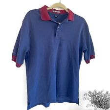 VINTAGE Ultra Club Collection Polo Shirt Mens M Navy Blue Rugby Red Collar USA picture