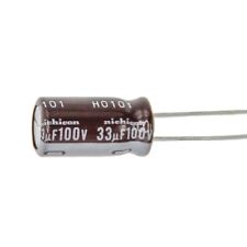 8pcs Nichicon 33uf 100V 105c Radial Electrolytic Capacitors 8mmx15mm picture