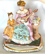 A Large Dresden Art / Richard Klemm Figure Mother and Daughter Playing Music picture