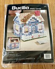 BUCILLA 1993 PLASTIC CANVAS TEA TIME COTTAGE CRAFT KIT 6108 NEW 7” HIGH picture