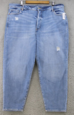 Old Navy Jeans Women's Size 22 Blue Distressed Straight 5 Pocket Button Closure picture