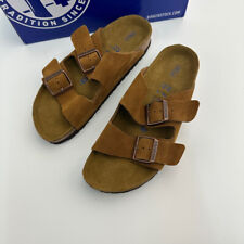 New Birkenstock Arizona Mink Suede Leather Soft Footbed Sandal Narrow Fit picture