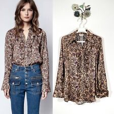 Zadig & Voltaire Tuska Satin Thorn Button Down Print Shirt Size Small picture