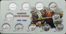 1942-1945 PDS Silver Jefferson War Nickels BU 11 Coin Set~Combo Shipping~ picture