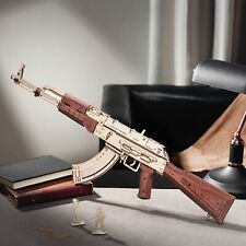 ROKR 3D DIY Wooden Puzzle Assault Rifle Mechanical Model Kit Toy for Teens Gift picture