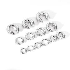 1 Pair Large Gauge Surgical Steel Nose Septum Ring Spike Ear Gauge Earrings picture
