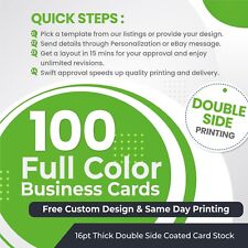 100 CUSTOM Business Card PRINTING 🚀 FREE DESIGN 🚀 Double Side THICK 16pt CARDS picture
