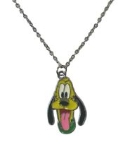 Pluto Cartoon Character Face With Black Ears Charm Pendant Necklace picture