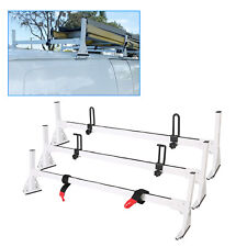 For Chevy Express 2500/3500 96-23 Steel White Cargo Van Ladder Roof Rack 3 bar picture