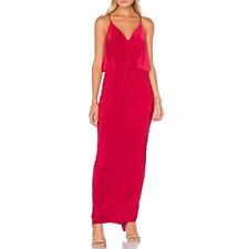 NWT MISA Los Angeles Womens Domino Maxi Spaghetti Strap Rouched Dress Red XSmall picture