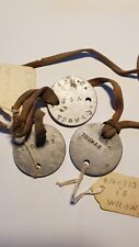 Authentic WWI US ARMY Dog Tags Asa E Thomas Original Rope Wrong ID Error Notes picture