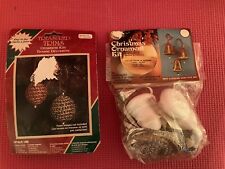 Walco Christmas Ornament Kit 3 Silver Bells Sequin Craft Vintage Treasured Trims picture