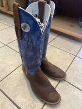 Men's Olathe Custom Blue/Brown Leather 251406 250978 Size 10 D Cowboy Boots picture