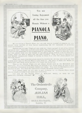1908 PIANOLA PIANO antique PRINT AD Aeolian Hall London music entertainment picture