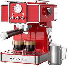 Galanz Retro Espresso Machine with Milk Frother 15 Bar Pump Professional Cappuc picture