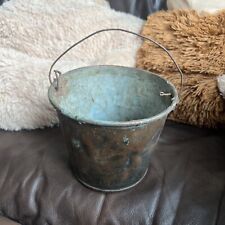 Antique Handmade Tin Bucket Pail Bail Handle Old picture