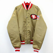 Mens San Francisco 49ers 80s Vintage Jacket Gold Full Snap Satin Varsity Jacket picture