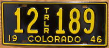 1946 Colorado Trailer License Plate Number Tag picture