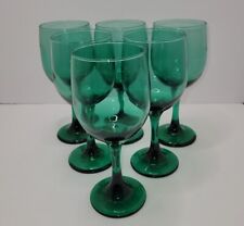 Vintage Libbey Glass TEARDROP JUNIPER Green Set of 6~7