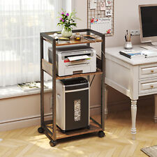 TC-HOMENY Mobile Printer Stand Rolling Office Scaner Cart Shelf with Power Ports picture