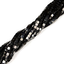 Titanium Black Hematite Smooth Cube Beads Size 4mm 15.5'' Strand picture