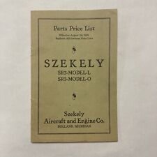 Szekely Aircraft & Engine Parts Price List SR3-Model-L, -O picture