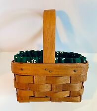 EARLY SALT & PEPPER Longaberger Basket 1988 w/ Green Traditional Liner, Prot EUC picture