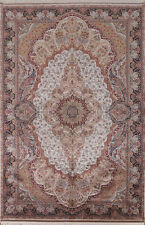 Silk Living Room Turkish Floral Ivory 7x10 ft Area Rug Soft Pile Carpet picture