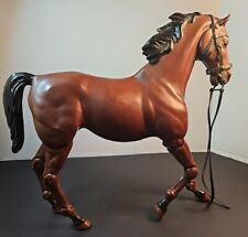  VINTAGE LOUIS MARX & CO MCMLXVII BROWN HORSE WITH MOVEABLE HEAD AN LEGS picture