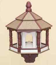 HUGE BIRD FEEDER ~ Amish Handmade Hexagon Recycled Poly in Tan, Cherry & White picture