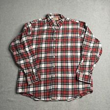 Vintage LL Bean Shirt Mens Large Red Check Cotton Flannel Outdoors Made In USA picture