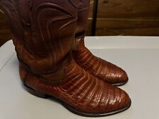 Tecovas Cowboy Boots, Pecan Caiman Leather, Size 12 EE picture
