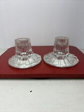 2 Tapio Wirkkala Iitalla Art Glass Ice Candlestick Holders. MINT Matching Pair picture