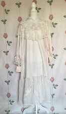 VINTAGE RARE 80s DEADSTOCK NWT BABY PINK FRILLY FLOWER LACE NIGHTGOWN picture