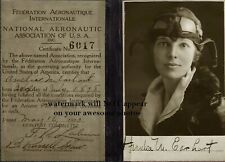 1923 Amelia Earhart Pilot's License PHOTO,No Joke Autograph  / Signature Shown picture