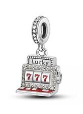 Authentic 100% 925 Sterling Silver Slot Machine Charm for Bracelet Casino Charm picture