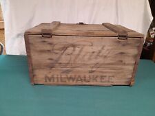 Vintage Blatz Beer Wooden Crate Box Hinged Lid Latch Milwaukee picture
