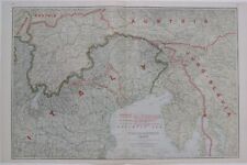 Original WW1 Map ITALIAN-AUSTRIAN FRONT Battle Lines Roads Railways Cities Towns picture