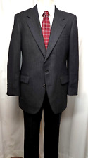 BARRISTER Vintage 70s/80s Suit Charcoal Stripe Wool Flannel picture