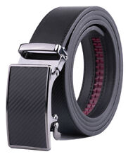 Mens Leather Belt No Holes Ratchet Belt Automatic Buckle Adjustable picture