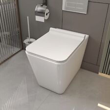 MEJE Back to Wall Toilet, Square Elongated One-piece Toilet, Dual-Flush,White picture
