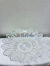 Vintage Federal Glass Petal Design Iridescent Carnival Glass Bowl 7 1/2” 1960’s picture