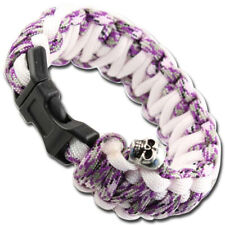 Skullz Survival Military Paracord Bracelet-Purple Camo & White picture